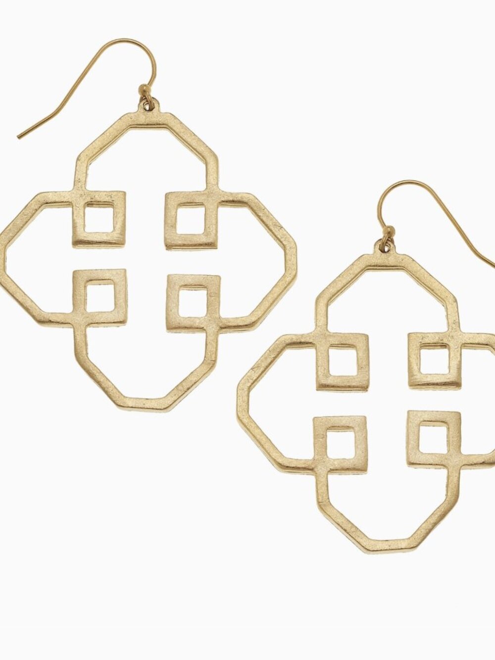 Elegant! Susan Shaw Gold Filigree Cut-Out Dangle Earrings — Statement Detail - Picture 2 of 2